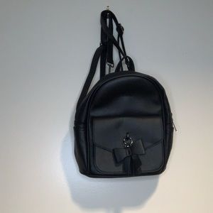Cute mini backpack leather with a bow